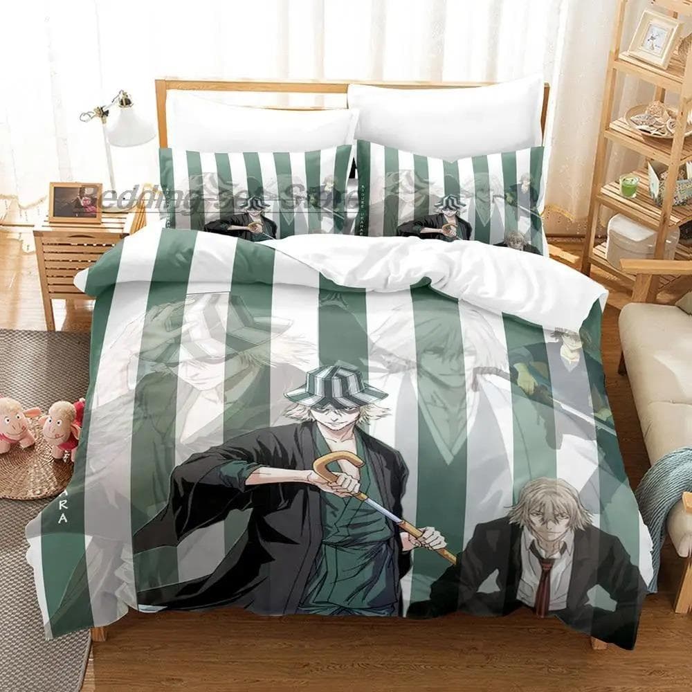 New Bleach Urahara Kisuke Bedding Set Single Twin Full Queen King Size Bed Set Aldult Kid Bedroom Duvetcover Sets 3D Anime Bed AU Double 180x210cm