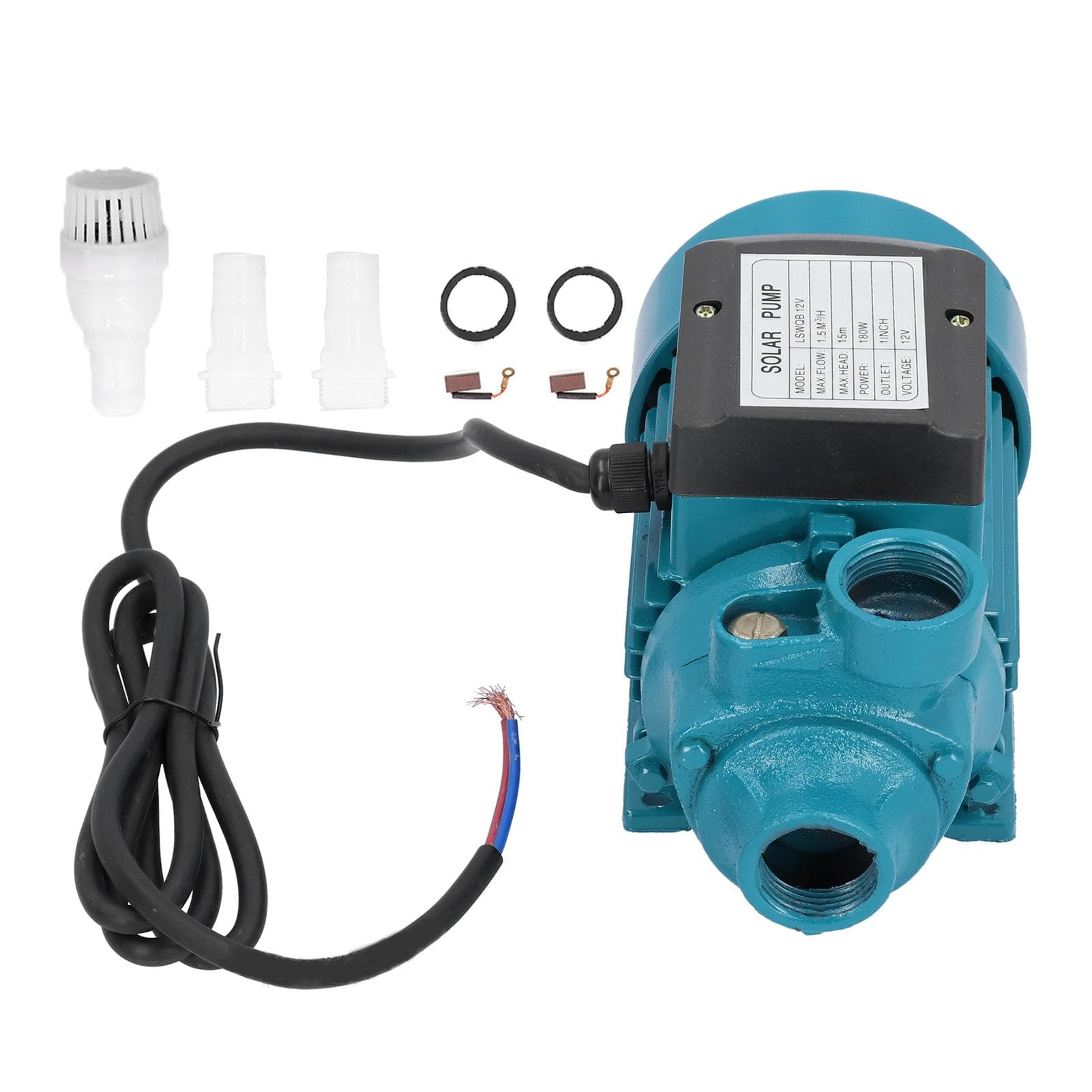 Water Pump Unipolar Impeller Motor Horizontal Single Suction Irrigation Tool 15m 180W DC12V
