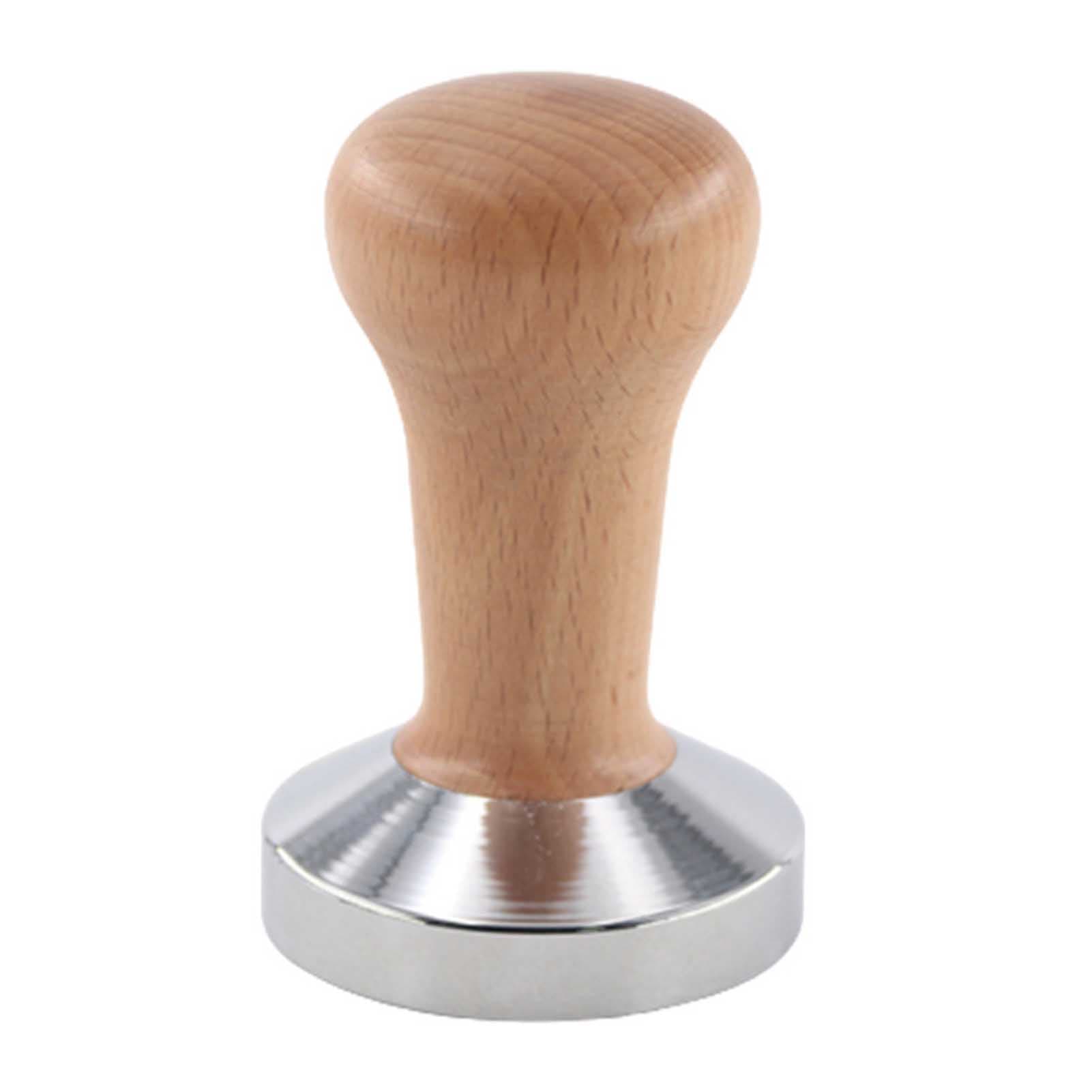 Coffee Tamper Ergonomic Beech Wood Coffee Powder Tamper Tool with Flat Base for Home Coffee Shop
