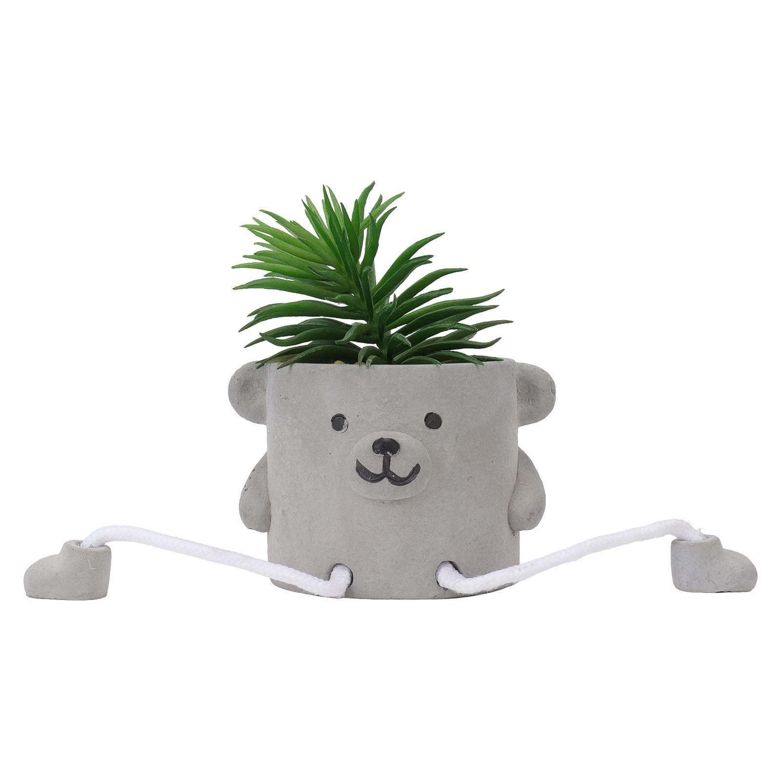 Artificial Potted Plants Vivid Details Cute Color Lasting Hanging Leg Cement Potted Succulents