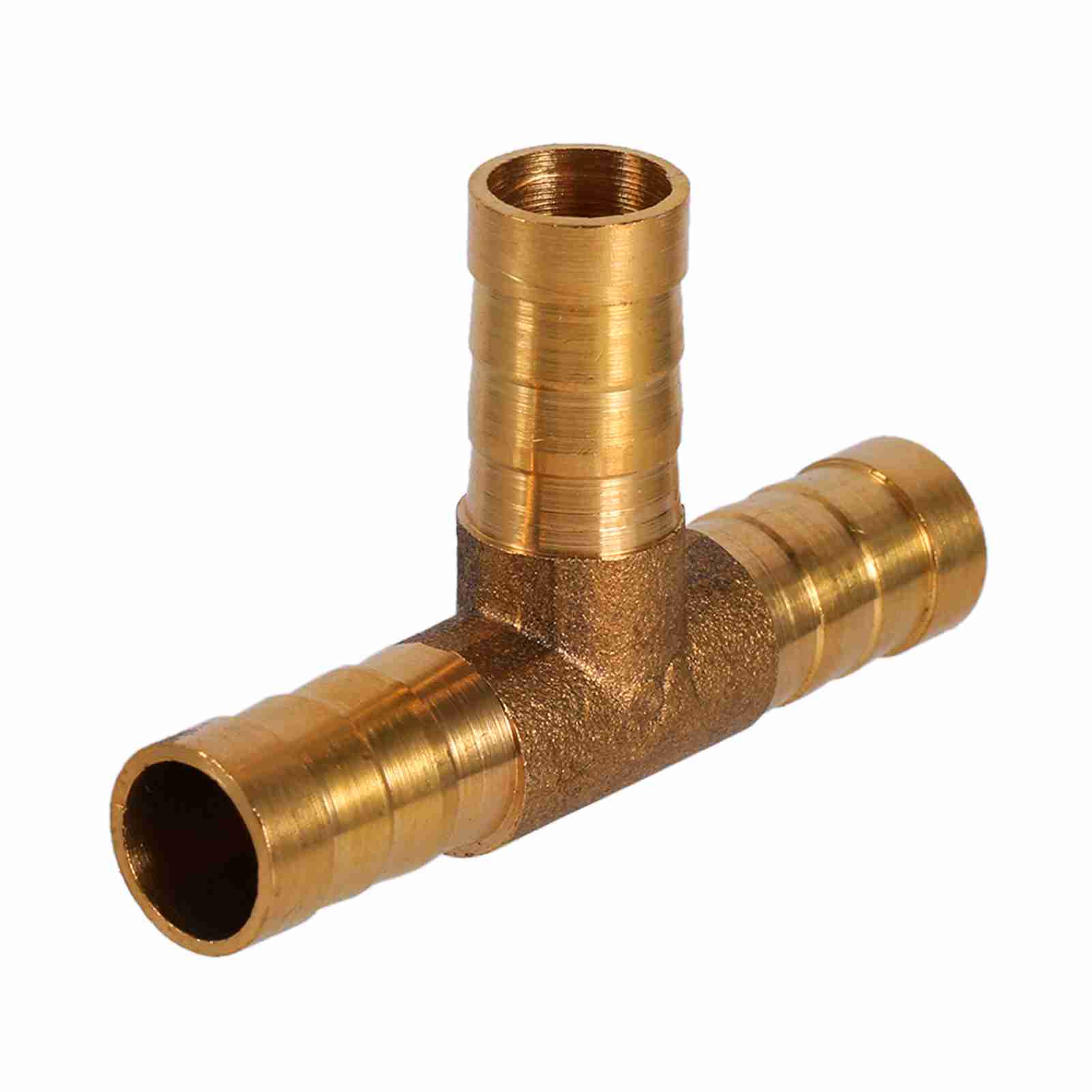 Brass T Piece 3 Way Fuel Hose Joiner Connector 12mm For Compressed Air Oil Gas Pipe