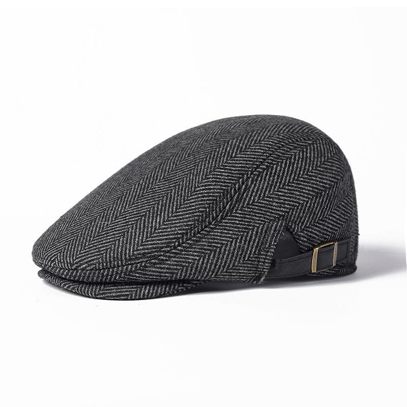 Beret Middle-Aged and Elderly Peaked Cap Newsboy Caps for Men Autumn Winter Thick Progressive Cap Old Man Cap Driver Ivy Hat dark gray