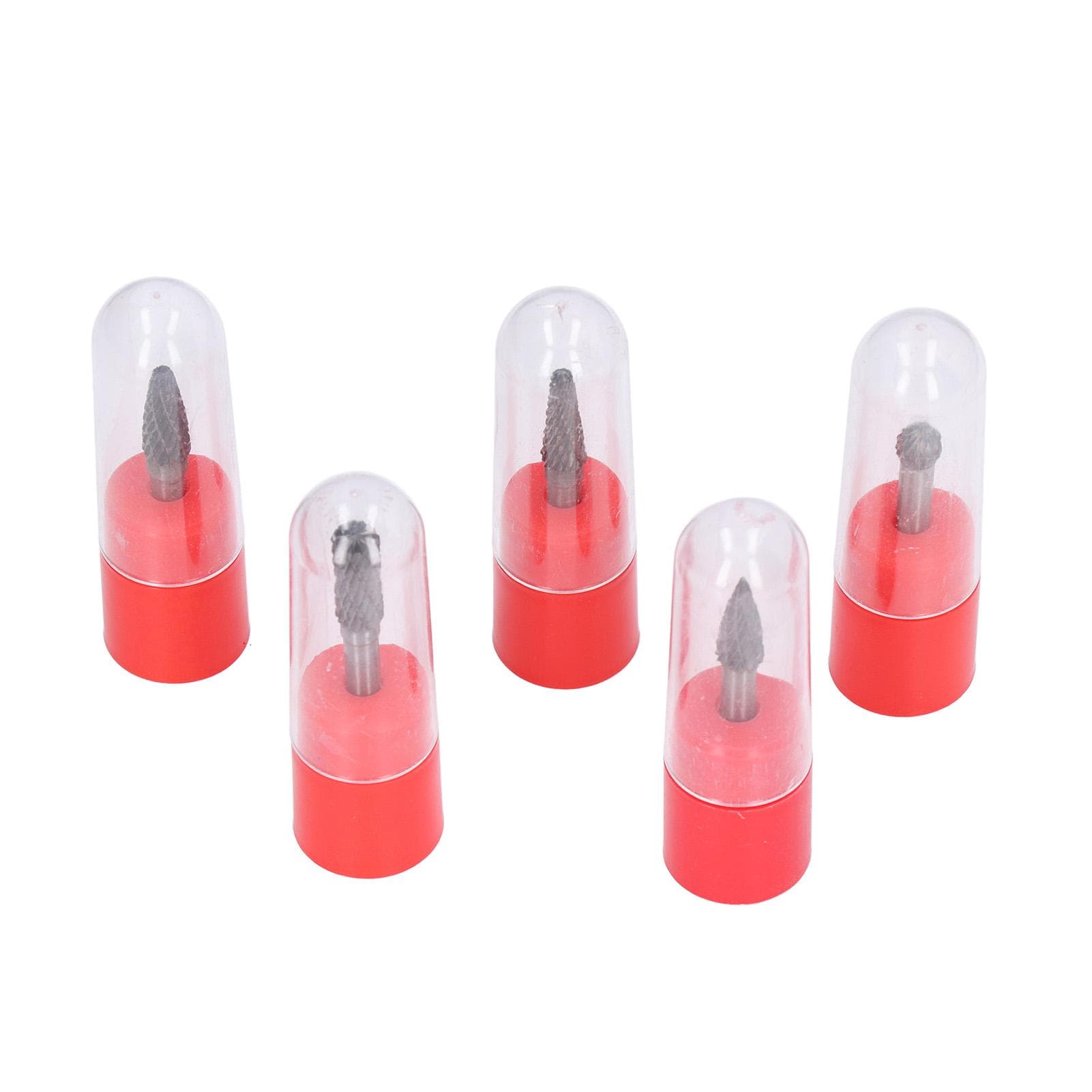 5Pcs 6x8mm Tungsten Steel Burr Files Rotating Grinding Burrs Set for Woodworking Carving Polishing