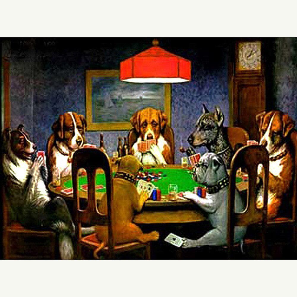 Diamond Embroidery Puppy playing cards 5D Diamond Painting Cross Stitch Diamond Mosaic Gift 40X50CM