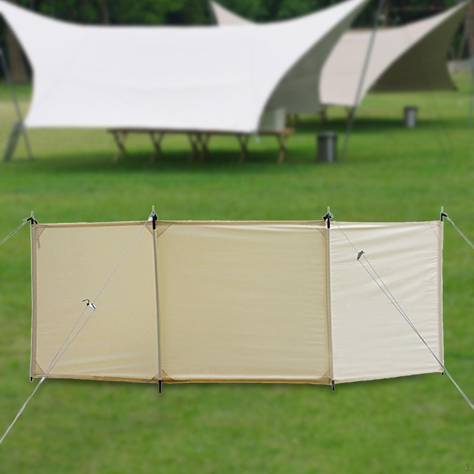 Outdoor Windshield Camp Stove Windscreen Shelter Furnace Privacy Screen for Hiking, BBQ, Rectangle 250cmx70cm beige