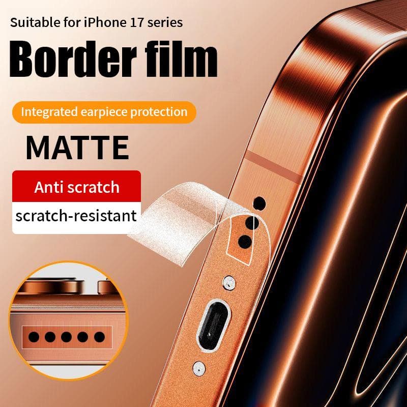 For iPhone Air 12 13 Mini 14 15 16 17 Pro Max 14 Plus Side Matte Screen Protector Film Soft Hydrogel Protective Frame Film Border Sticker iPhone 15 Pro