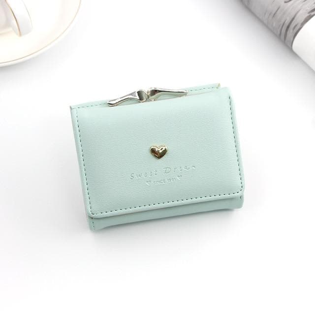 Aliwood Women's Wallet Short Cartoon Cute Zero Wallet Coin Purses Bag Girl Small Lady Wallet Cardholder light green