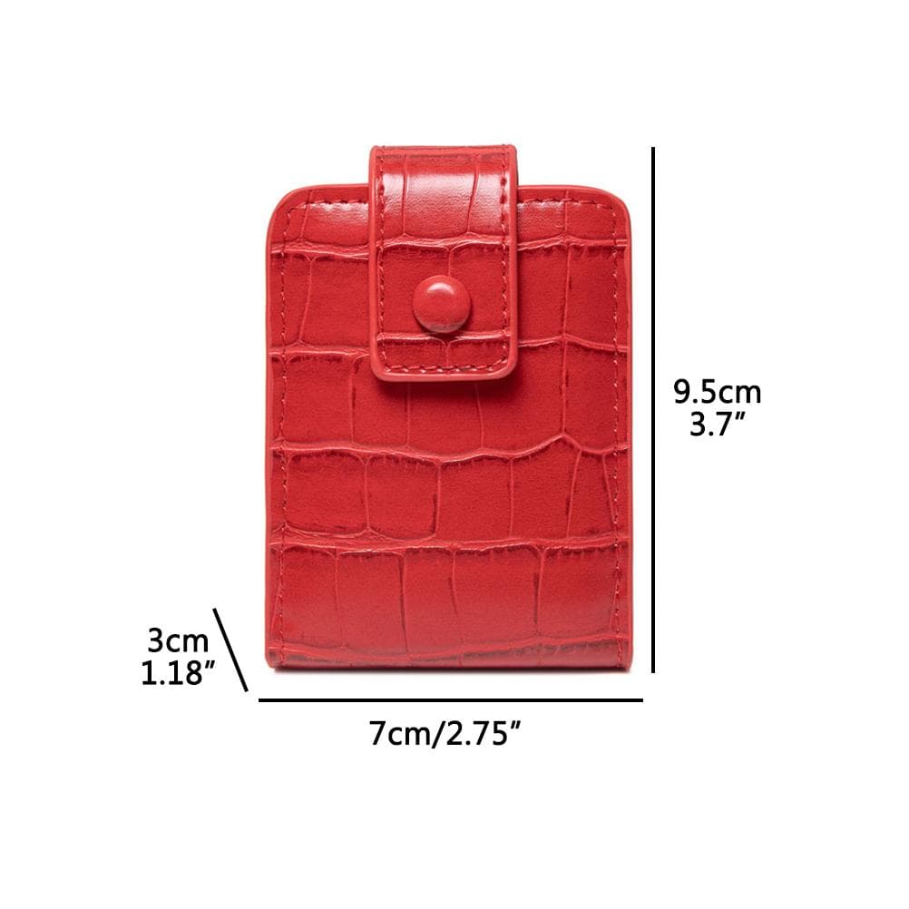 Portable Lipstick Case with Mirror for Purse PU Leather Lipstick Organizer Fits 3 Lipsticks Makeup black