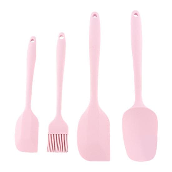 6Pcs Cake Brush Scraper Kitchen Silicone Non-stick Cream Baking Tool pink