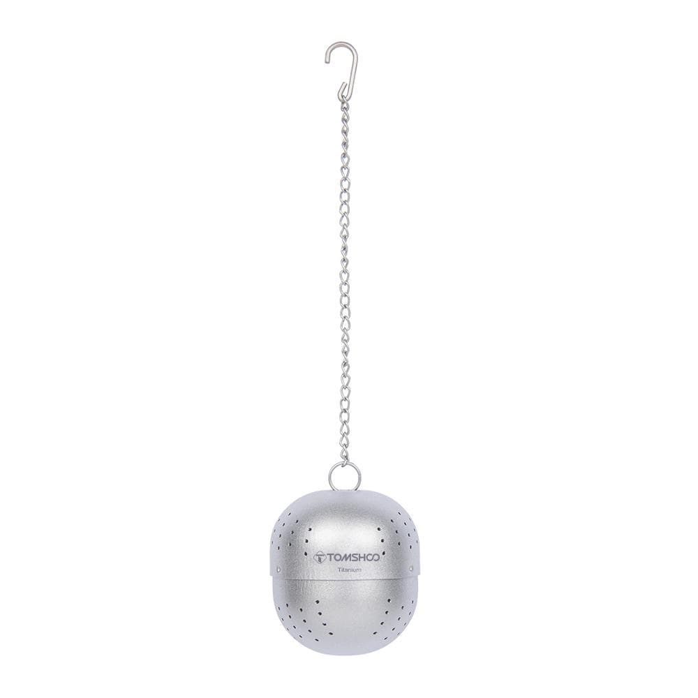 TOMSHOO Pure Titanium Tea Strainer Outdoor Camping Ultralight Portable Tea Ball Tea Leak Strainer silver