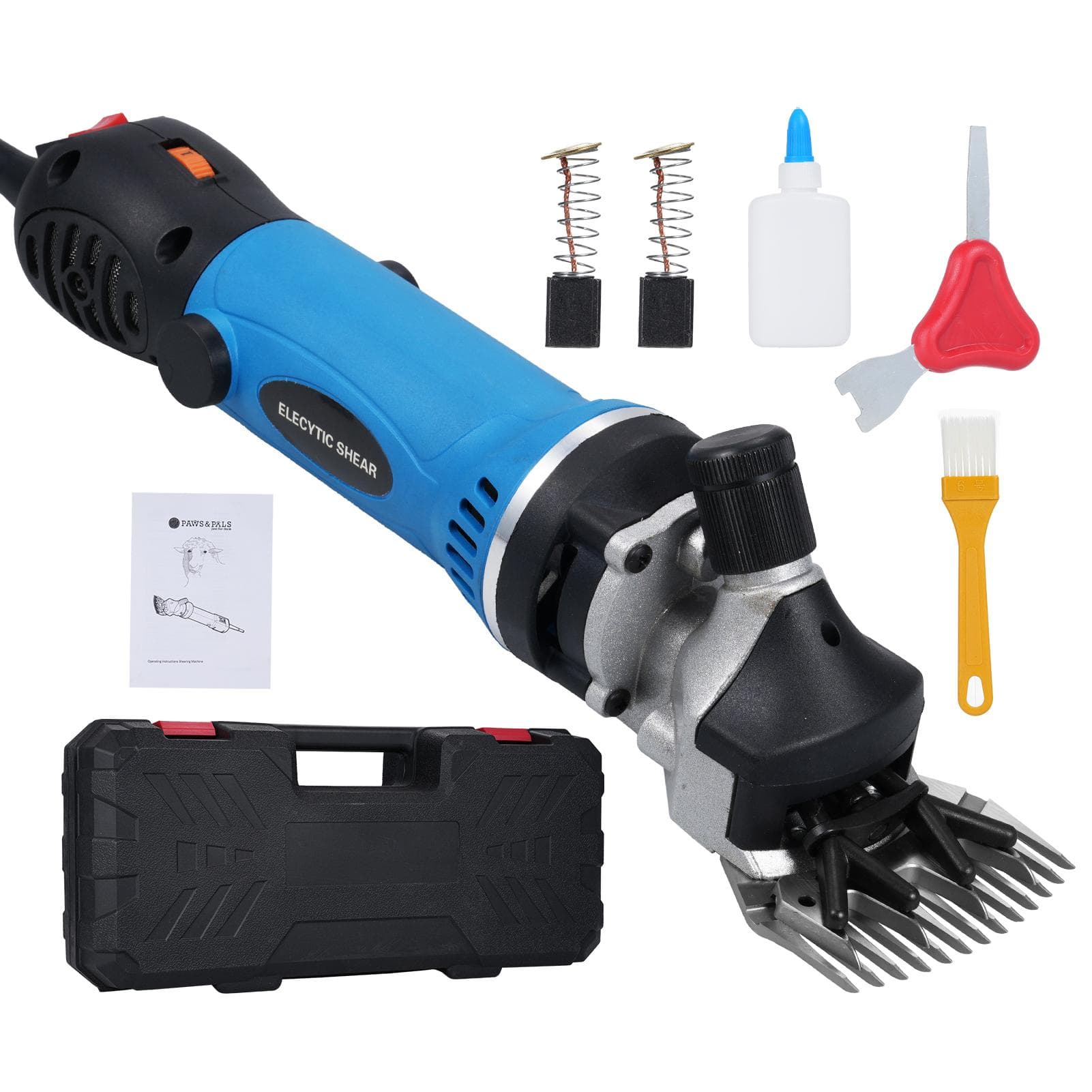 1450W Electric Sheep Shear Heavy Duty Sheep Clippers 6 Speeds 2800rpm with 13 Teeth Blade Suitable blue-US plug blue