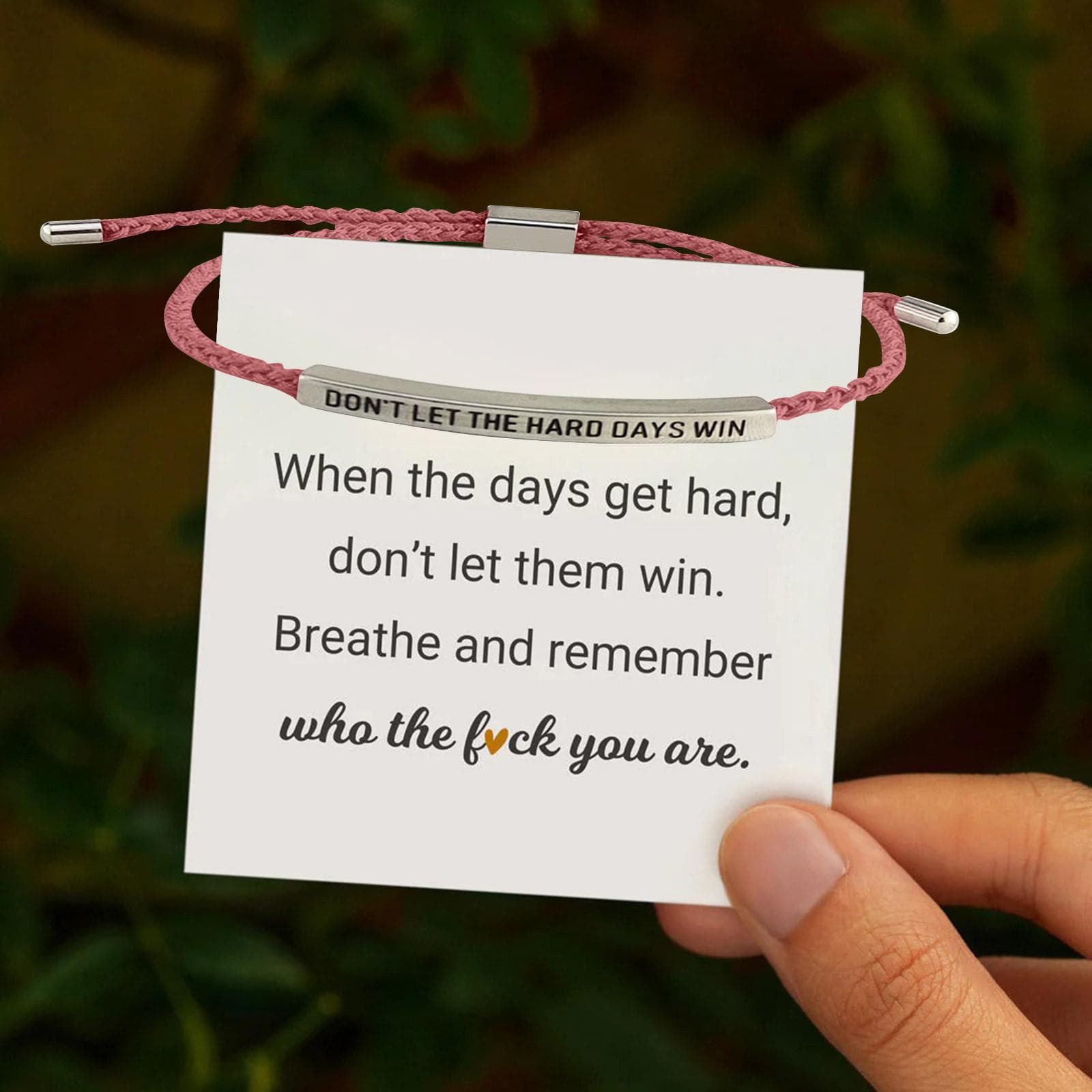 Don'T Let The Hard Days Win Tube Bracelet, Handmade Adjustable Wrap Stainless Steel Inspirational Bracelets One Size