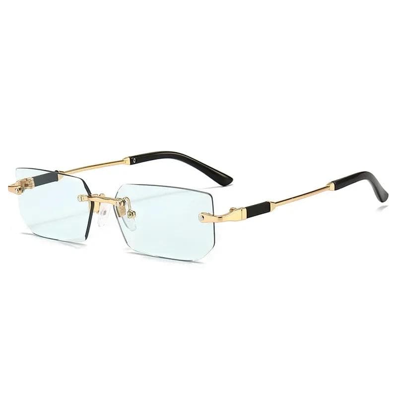 New Fashion Square Metal Large Frame UV400 Sunglasses European American High End Multi Color Cut Edge Frameless As shown