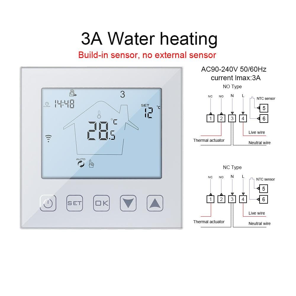KETOTEK 16A/3A WIFI Smart Room Thermostat Electric Floor Heating Temperature Controller Voice Touch