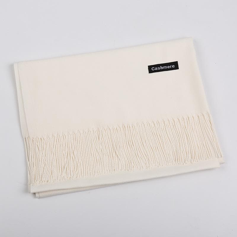 Solid Color Cashmere Scarf Women'S Autumn And Winter Explosion 220G Classic Light Board Monochrome Tassel Versatile Warm Shawl Gift 68x200cm