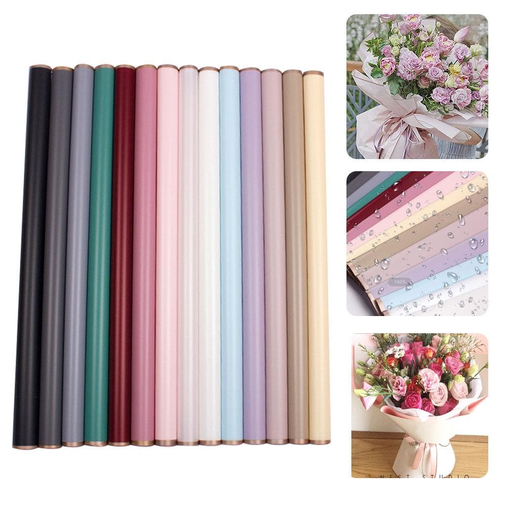 20 Sheets Waterproof Floral Wrapping Paper Sheets Fresh Flowers Bouquet Gift Packaging Wrapping black