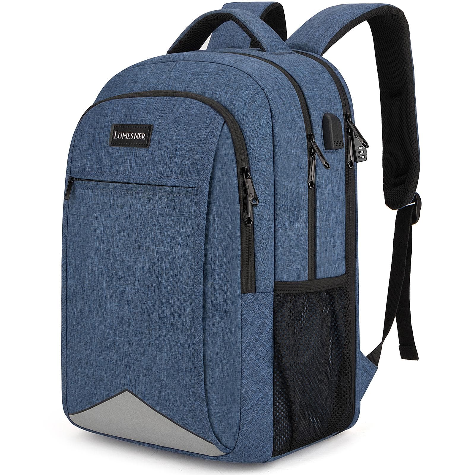Lumesner® Laptop Backpack,Water Resistant Anti Theft Travel Laptop Travel Backpack with USB Charging Port Fits 15.6 Inch Notebook 15.6 Inch blue