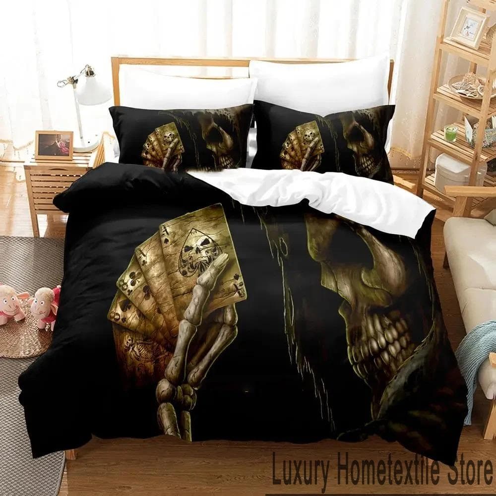 3D Print Dark Grim Reaper  Bedding Set Boys Girls Twin Queen King Size Duvet Cover Pillowcase Bed boys Adult Home Textileextile 70x133cm 2pcs