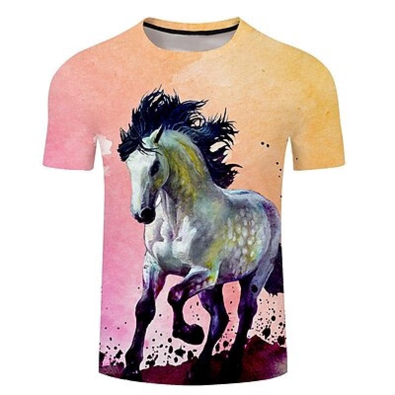 Map Vintage Mens 3D Shirt For TravelYellow Summer Men'S Tee Graphic Prints Round Neck 3D Daily Holiday Short Sleeve Clothing XXL