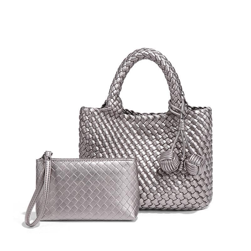 Niche Woven Hand-held Women's Bag, Soft Leather Casual Single-shoulder Crossbody Bag, Fashionable Versatile Hand-held Small Tote Bag