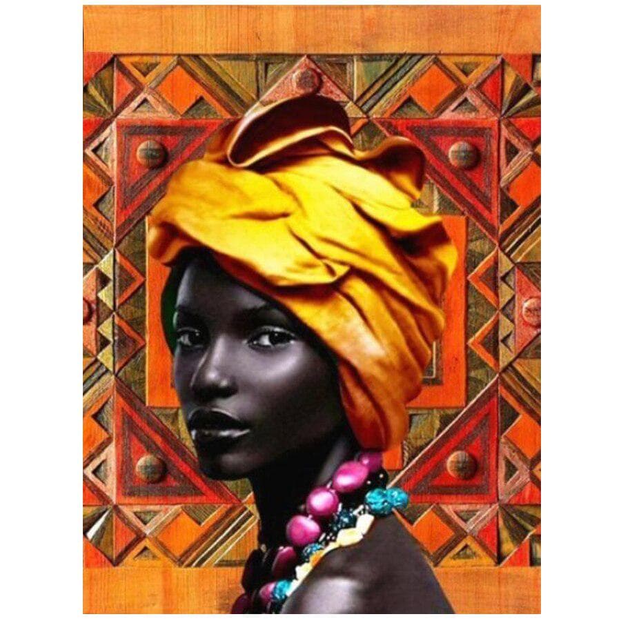 Diy Diamond Painting Cross Stitch Kits African Round Diamond Embroidery 20X30CM