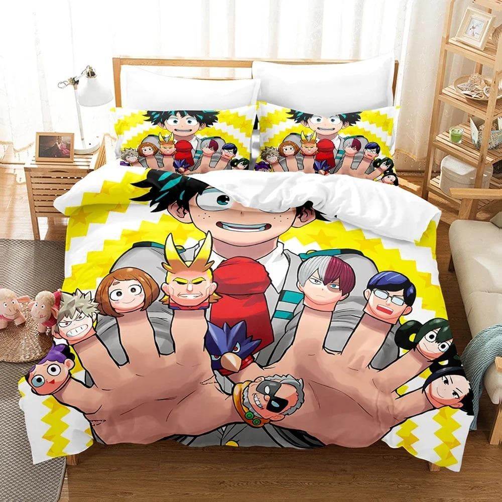 New My hero academia Bedding Set Single Twin Full Queen King Size Kawaii Bed Set Adult Kid Bedroom Duvet cover Sets 3D Anime 70x133cm 2pcs