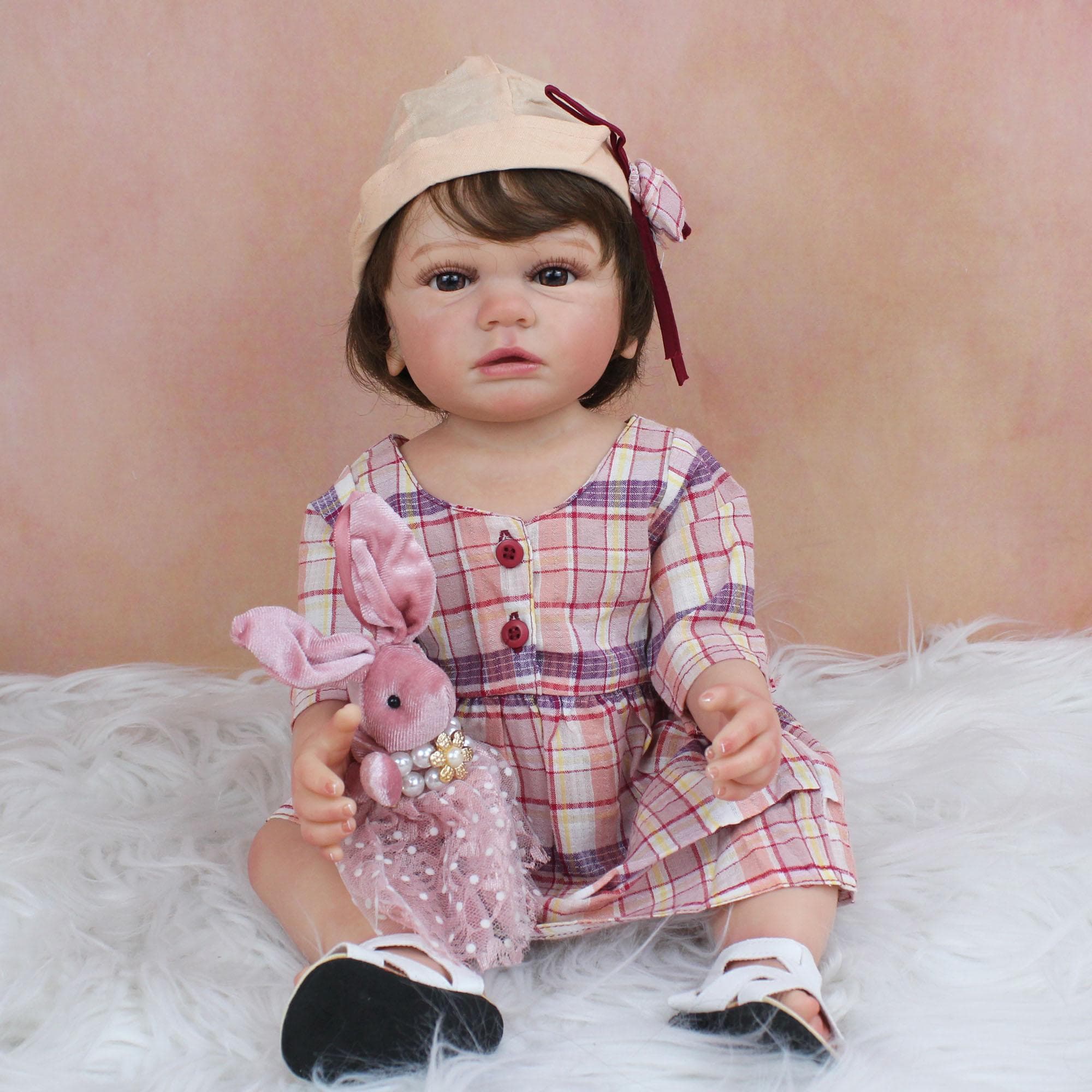 Reborn Baby Doll with 3D Skin Full Silicone Body Toy For Girl 55 CM Art Bebe With Veins Dress Up Bathe Boneca Birthday Gift Finished doll