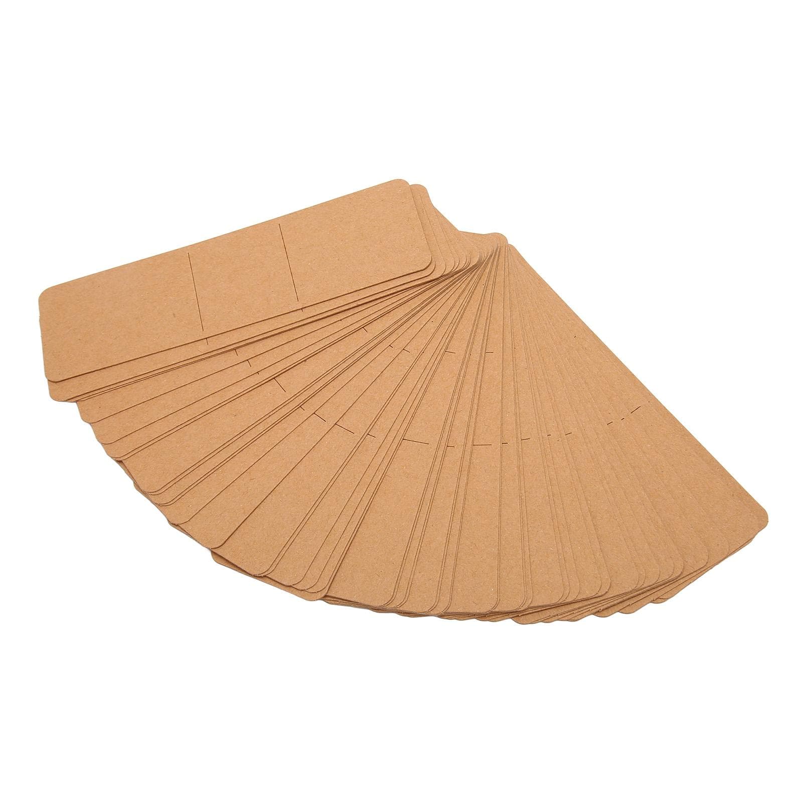 50pcs Kraft Bookmark Sleeves DIY Handcraft 5.9x1.8inch Bookmarks Holder Pen Sleeves for Display brown