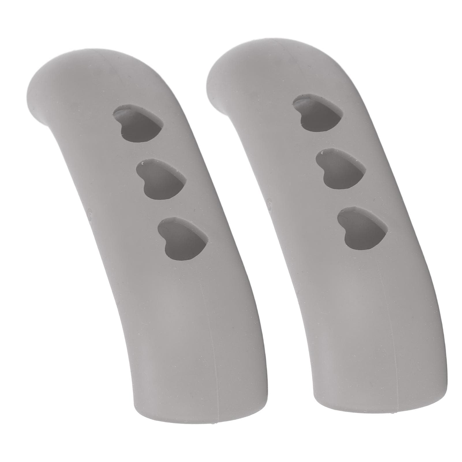 2pcs Silicone Pot Grip Handle Sleeve Heat Resistant Prevent Scald Insulated Hot Handle Holder Cover gray