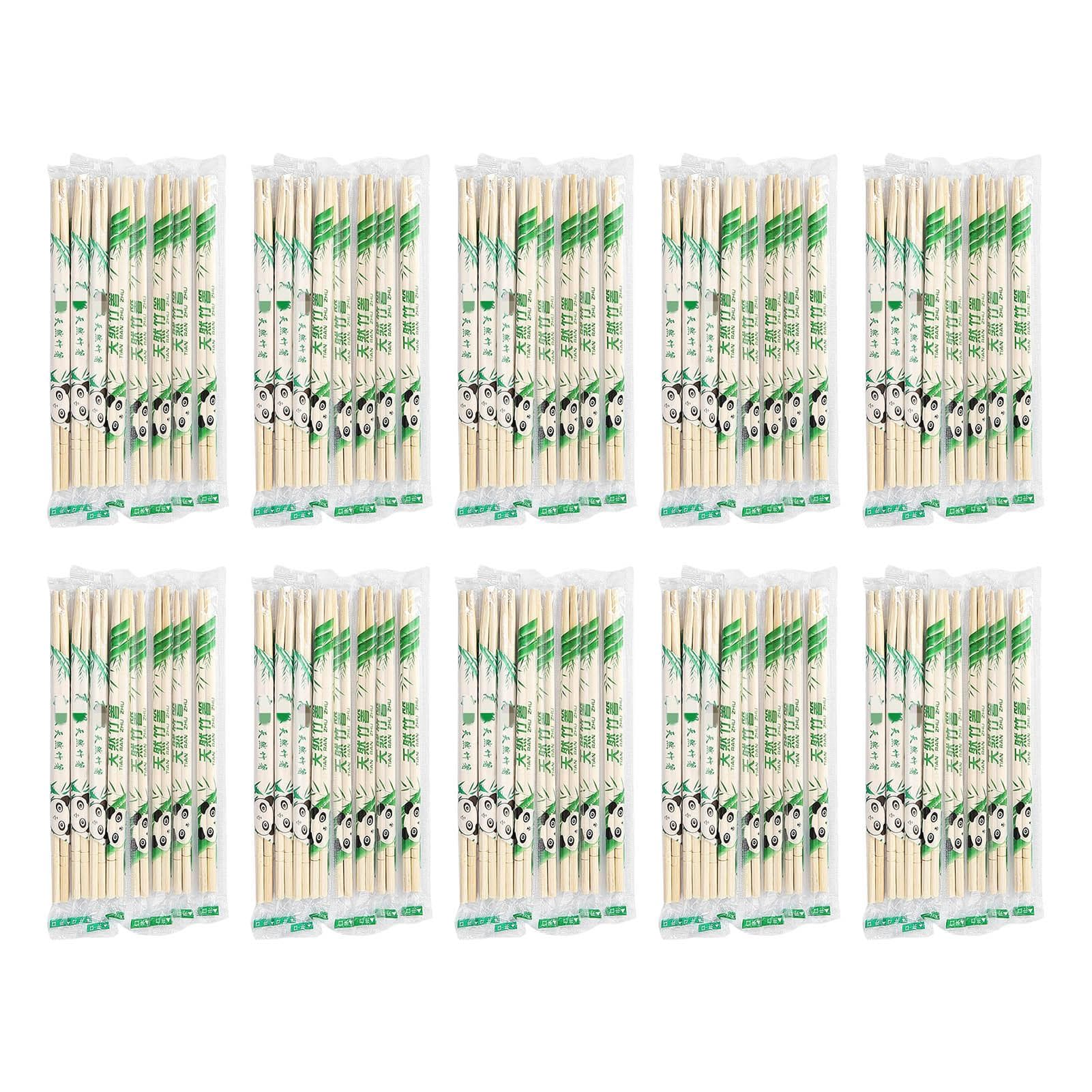 100 Pcs Disposable Chopsticks Separated Package Bamboo Round Chop Sticks for Restaurants Home Use 19.5x0.5cm/7.7x0.2in