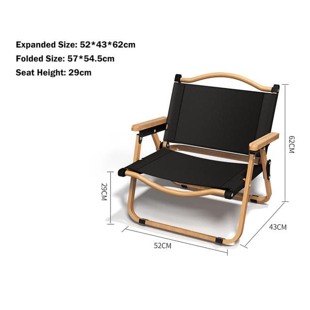 Autumn Camping Low Chair Portable Outdoor Chair Aluminum Alloy Wood Grain Folding Chair Camping Equipment Kermit Chair None