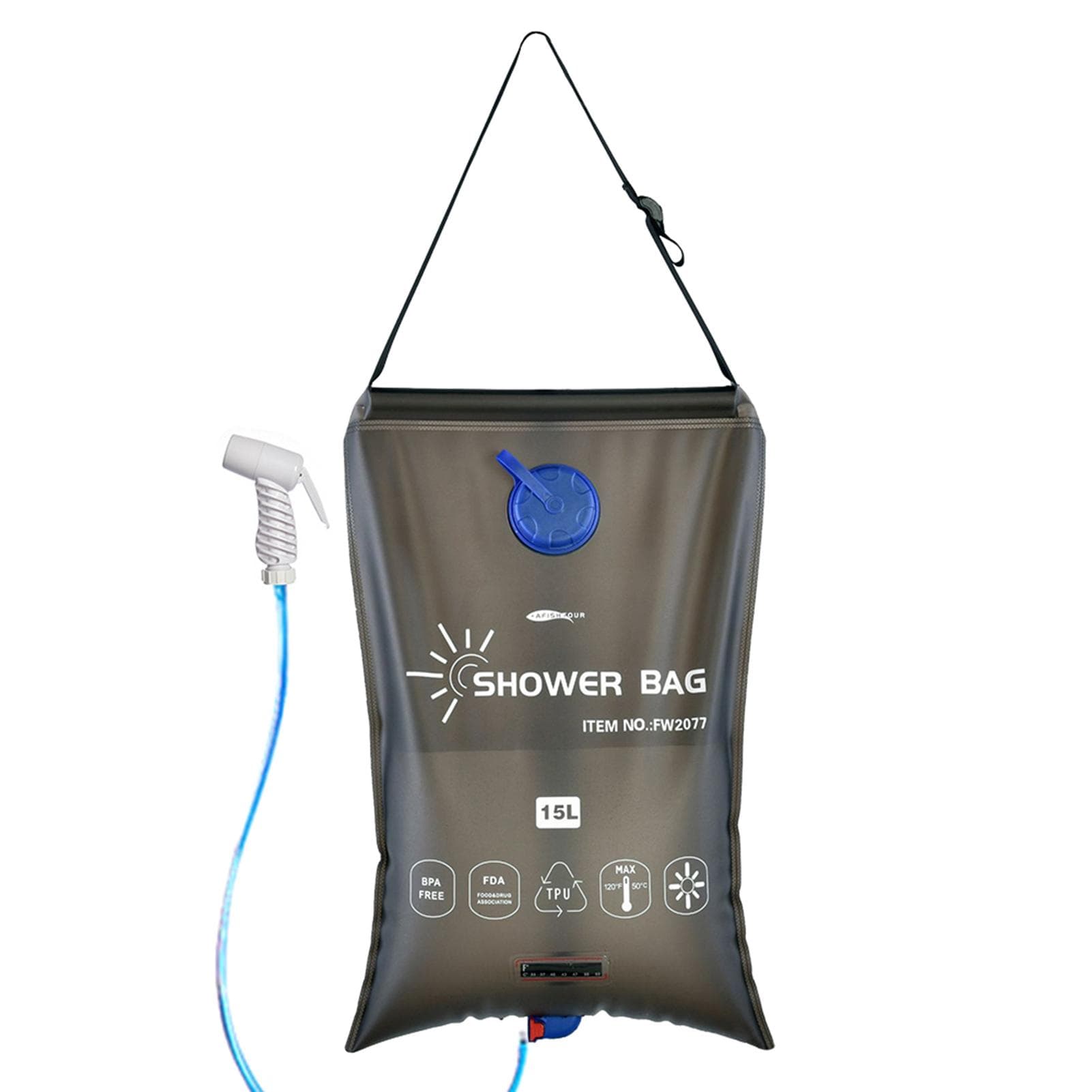 Water Bag Collapsible Water Container 15L Portable Camping Shower Bag Water Bag for Outdoor 15L