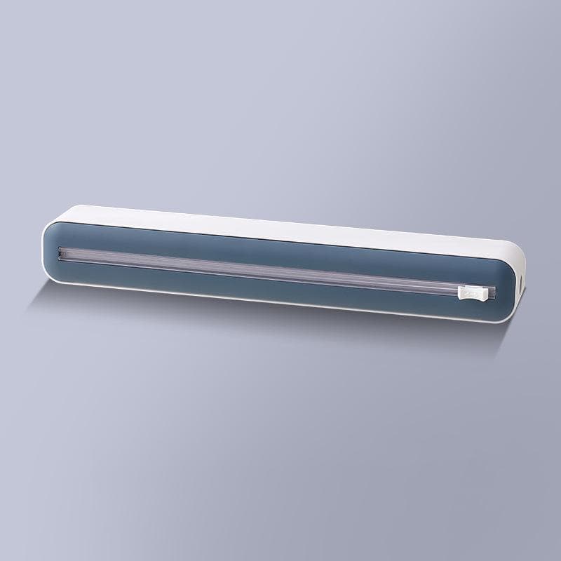 New Plastic Cling Film Dispenser Cutter Saran Wrap Dispenser Aluminum Foil Slider Cutter Saran Wrap Organizer Kitchen Tools blue