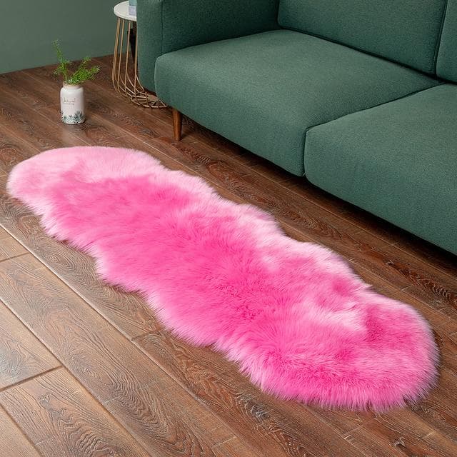 Soft Faux Fur Fluffy Carpet Modern Armchairs For Living Room Decoration Mats Dressing Table Tatami Bedroom Lounge Long Hair Rugs 2.0P Shape 60x160cm