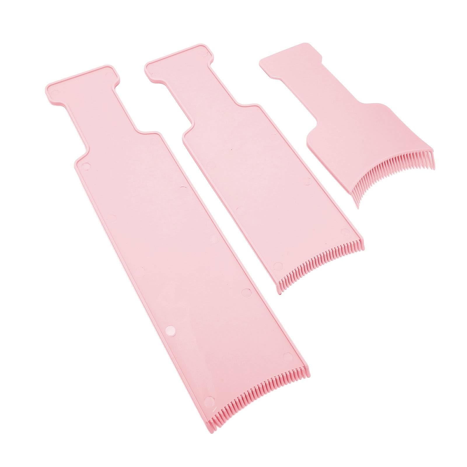 3pcs Highlighting Board Barber Hair Salon Hair Dye Sectioning Paddle Set Hairdressing Tool for pink