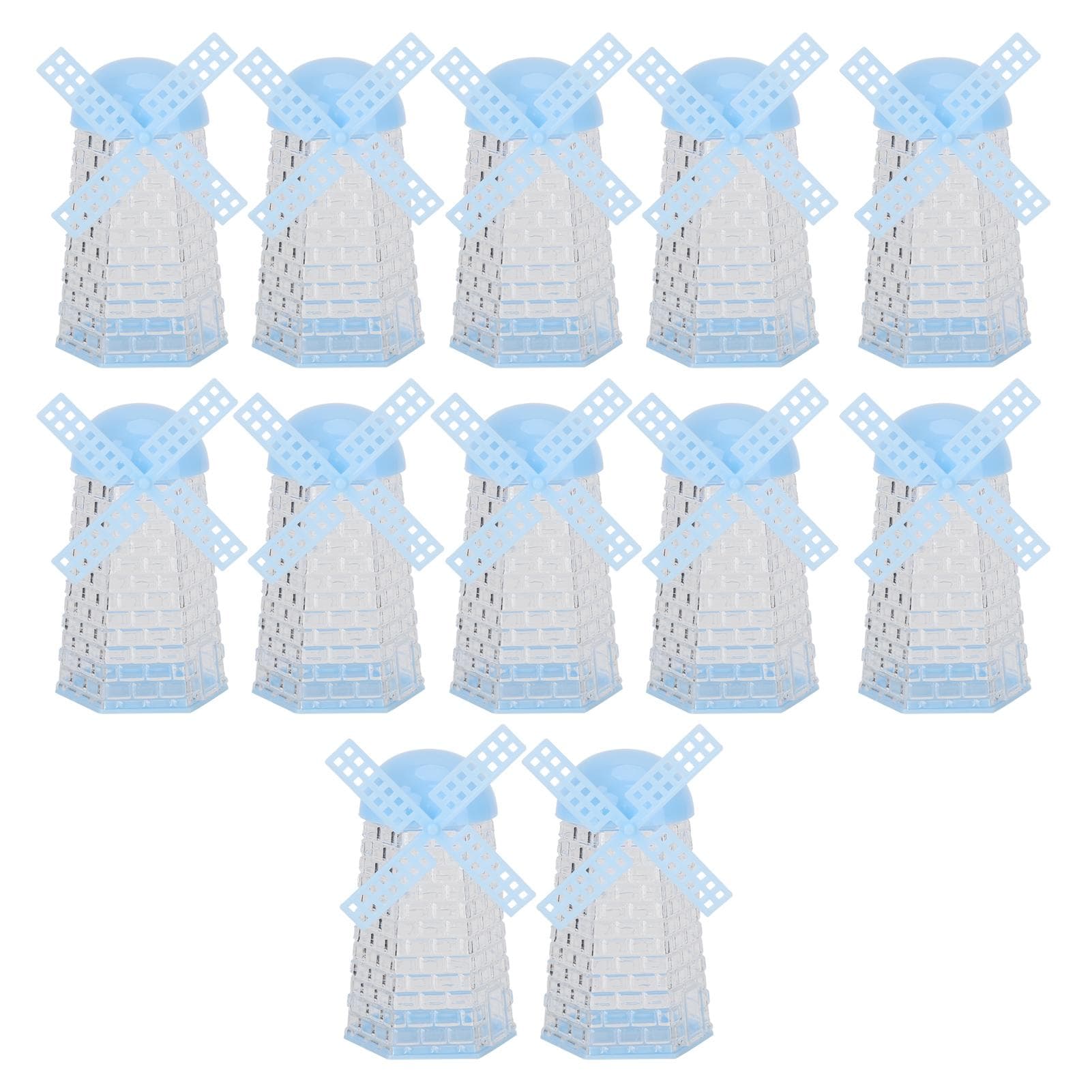 12PCS Windmill Shaped Candy Box Plastic Candy Case Container for Wedding Favor Baby Shower Decor