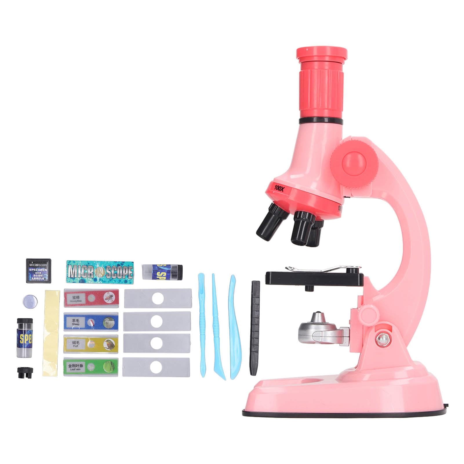 Microscope Toy Educational Biological Laboratory Tool Microscope Toy for Children Kids Green pink