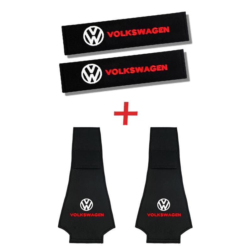 2026 Hot For VW VOLKSWAGEN Set Car seat Neck Pillows&Seat Belt Cover Comfort Rest Travel Cushion For Volkswagen VW GOLF Polo Tig