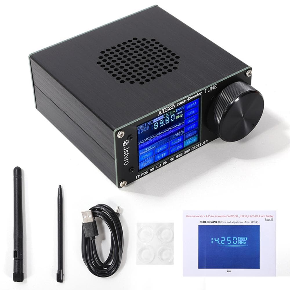 2.4-inch Touched Screen Radio Receiver Full Band Radio Receiver Decoding Function WiFi Function black