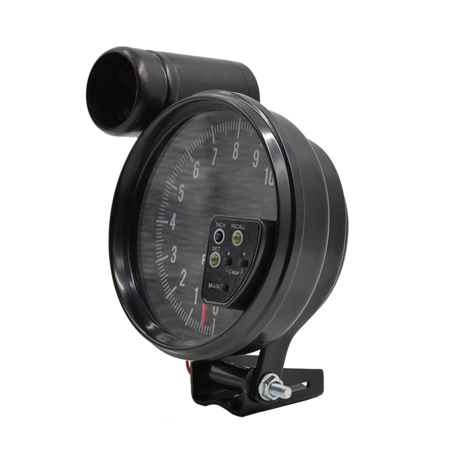 5 Inch Tachometer Gauge Carbon Fiber 7 Colors Backlight with Shift Light Peak Sound LED Flash When black