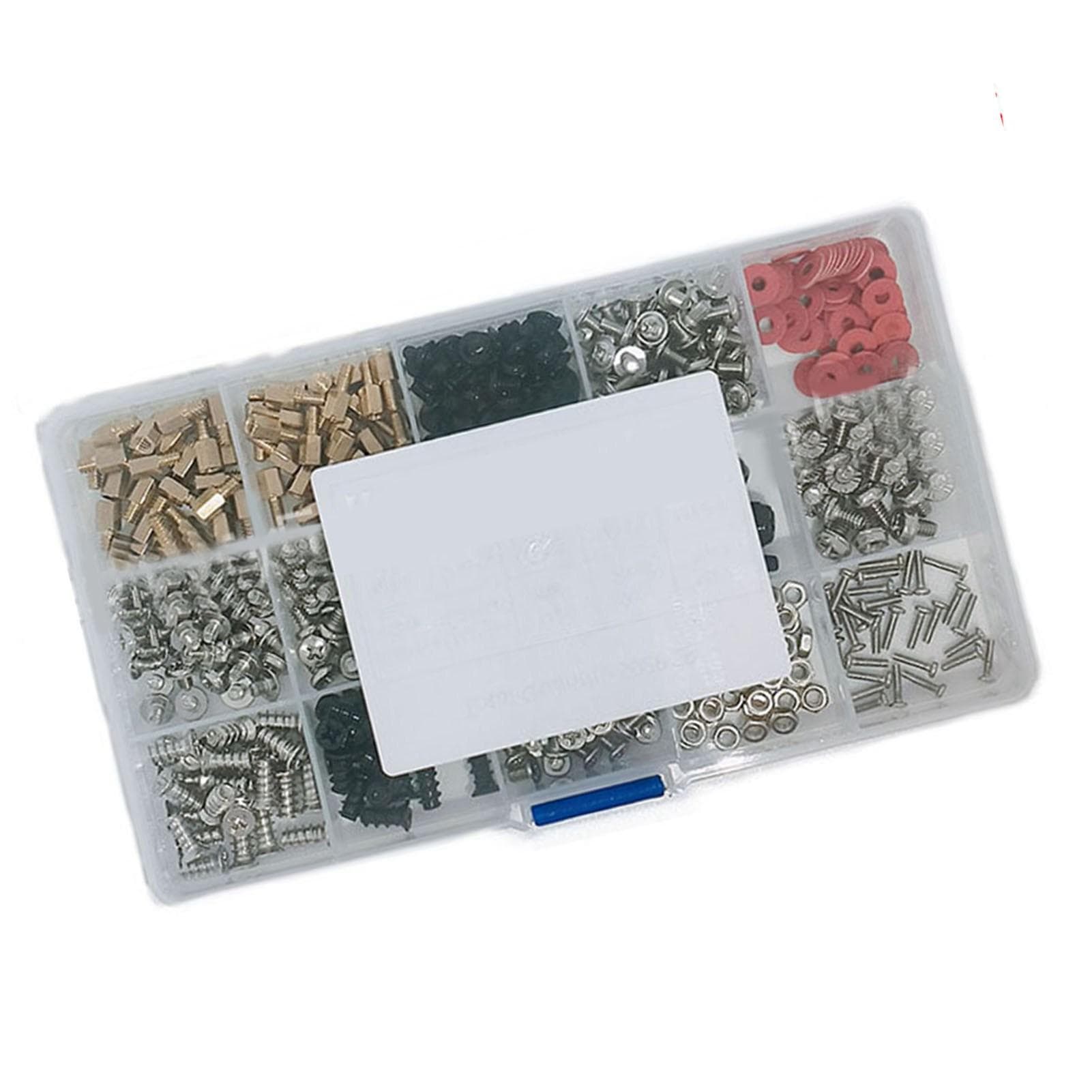 502PCS Computer Screw Assortment Set Carbon Steel Standoff Washer Kit for Chassis Repair and