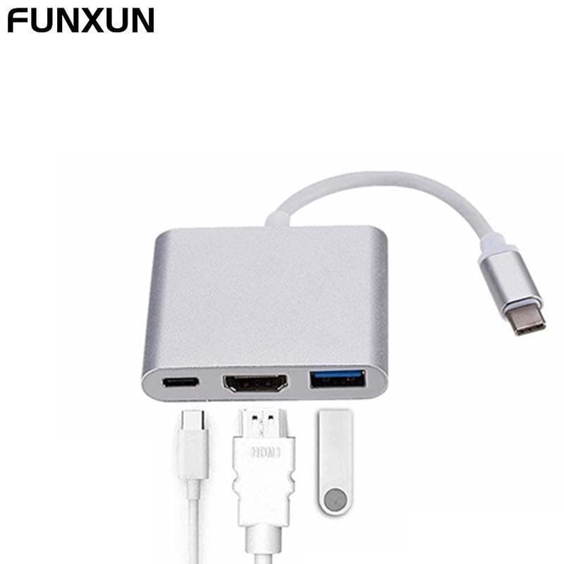 FUNXUN Converter USB/Type-c/HDMI 3 in 1 HDMI/4K/Laptop/ OTG Converter Docking Station