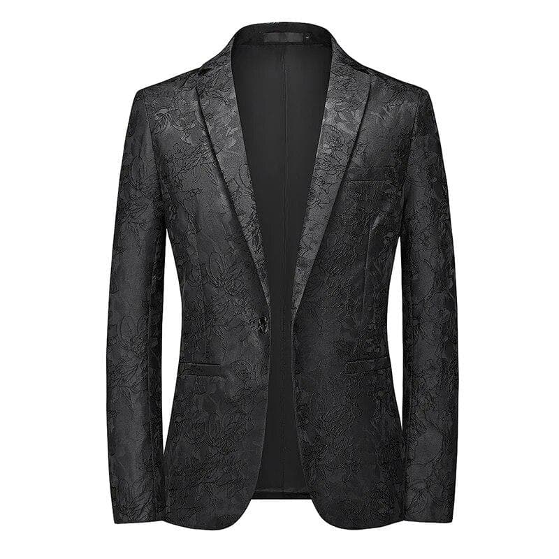 Men's Palace Blazer Jacket Luxury Jacquard Weave Suit Party Handsome Wedding Gentleman Blazer Coats 5XL black
