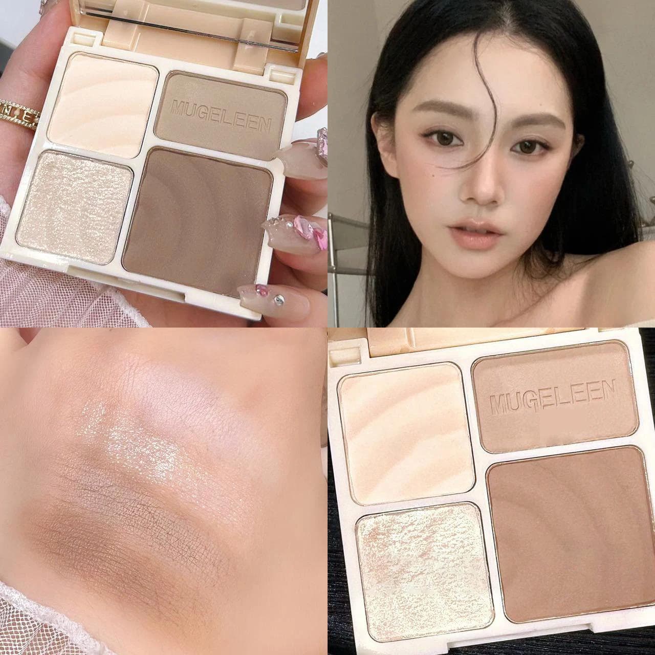 4 Color Bronzer Highlight Contour Palette Face Shading Grooming Powder Makeup Face Contouring Makeup Highgloss Cosmetics 01