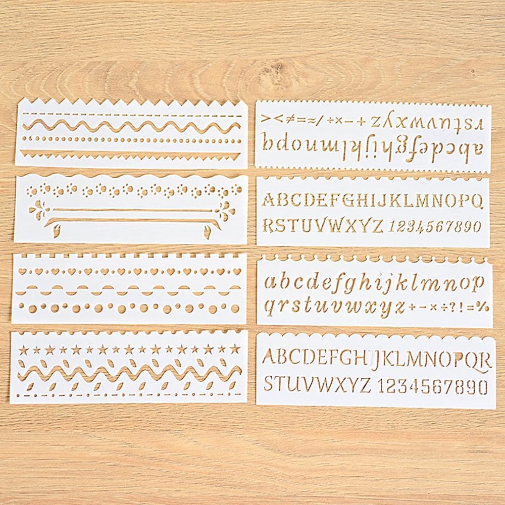 Multi-functional Drawing Stencils Straight & Wavy Lines Rulers Hollow Out Design PP Templates Waves and Letters
