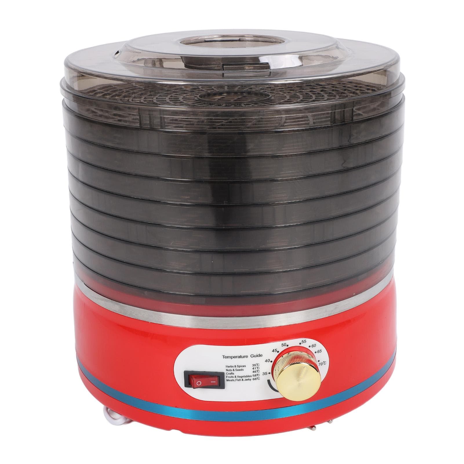 Food Dehydrator Machine 8 Tray Red Electric Dehydrated Dryer Machine for Fruit Herbs Meat Veggies L
