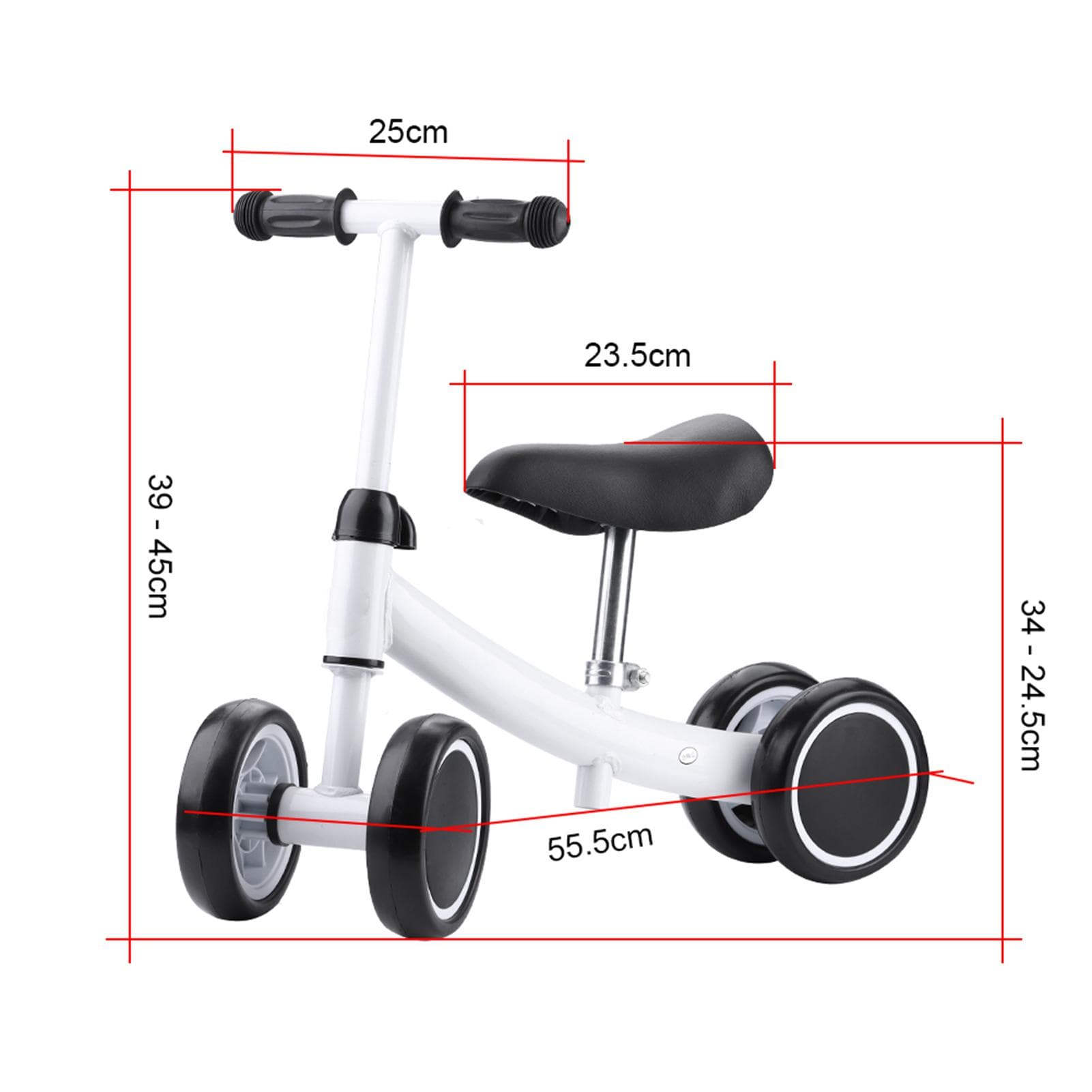 Balance Training Mini Bike Scooter Walker Scooters for 12 Years Old Baby (White)