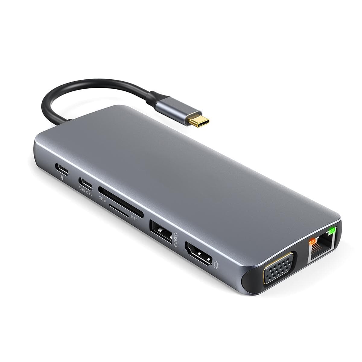 Dodocool 14-in-1 USB C hub 4K USB C to HDMI VGA Gigabit Ethernet 100W PD SD/TF card reader Type-C