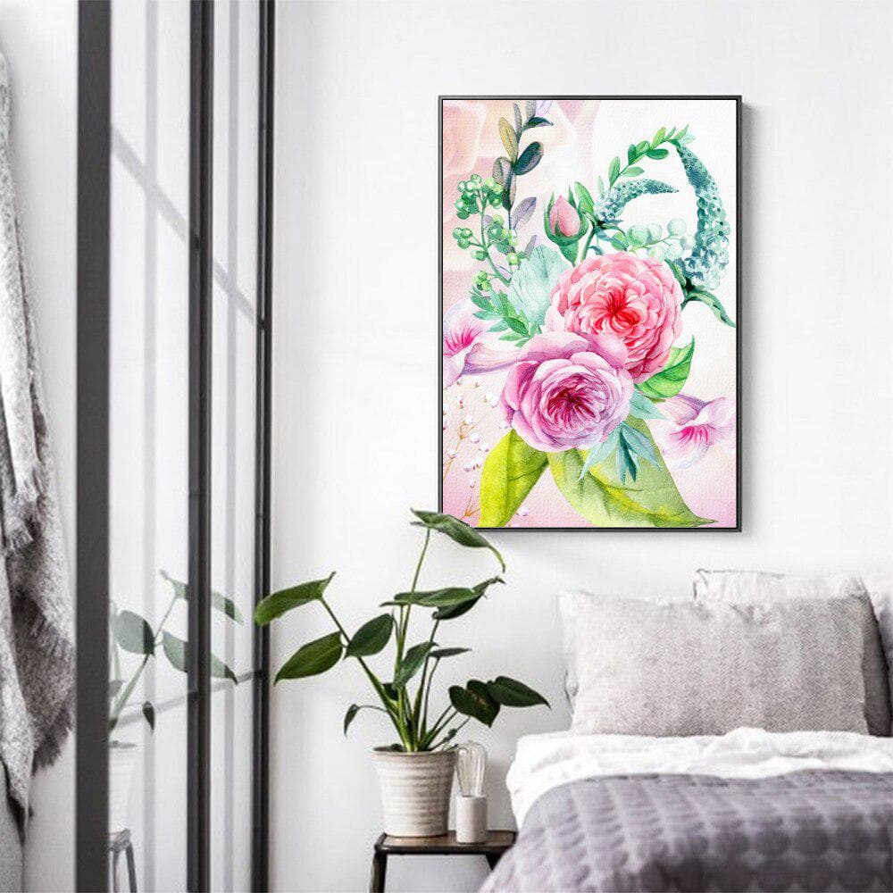 Diamond Painting Full Drill Round Flower Diamond Diy Diamond Embroidery Plant Rhinestones Pictures 20X30CM