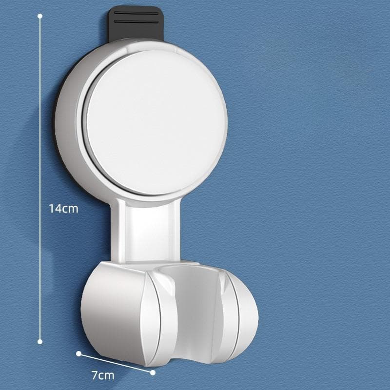 Unique Horizontal Setting Suction Cup Handheld Shower Head Holder Large Shower Head Supports Relocatable Wall Mounted 1PC white